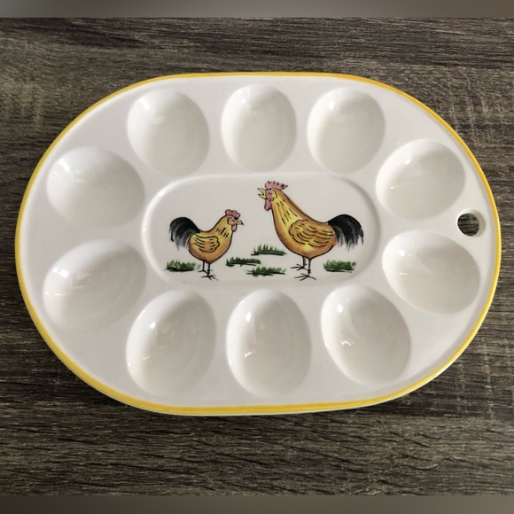Vtg Deviled Egg Plate - Picture 4 of 11